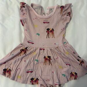 Kyte Baby Twirl Bodysuit Dress in Barbie Beach